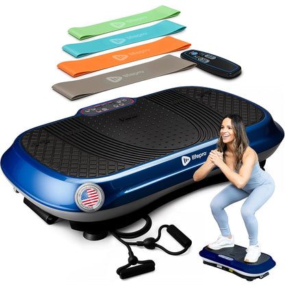 Waver Vibration Plate Exercise Machine – High-Intensity Vibration Plate for Lymphatic Drainage – Full-Body Workout Vibrating Platform with Loop Bands – Fitness Equipment for Strength & Toning